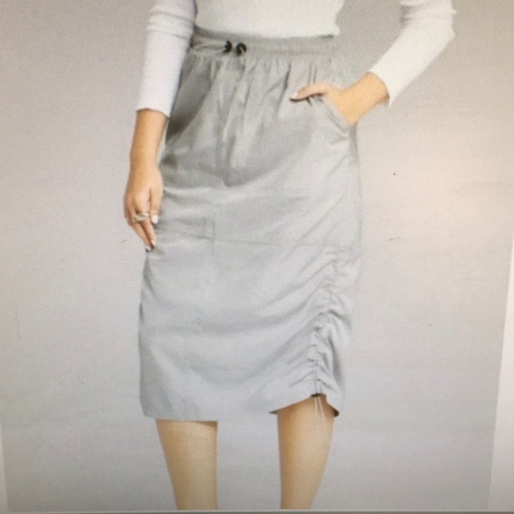 WILD FABLE/MUSHROOM -GRAY CARGO PARACHUTE MIDIwSIDE RUCHING SKIRT/NWT